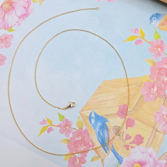 "Elegant Rose Gold Cable Chain Necklace, 24 Inch, Gold Plated Brass, XPNL0100 - Picture 11 of 12